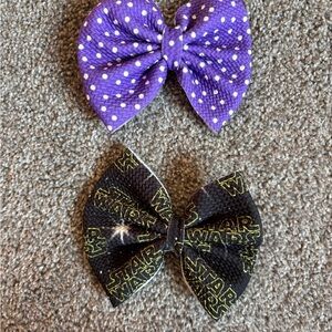 Star Wars Black and Purple Polka Dot Hair Bows hair clips